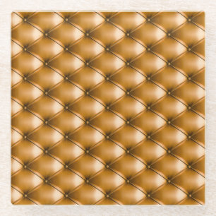 Blauw Capiton Textiel: Retro Achtergrond Glazen Onderzetter