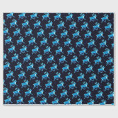 Blauw Caribisch gebied (rendier) Cadeaupapier (Vlak)