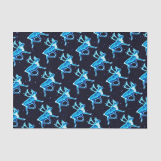 Blauw Caribisch gebied (rendier) Tissuepapier (Voorkant)