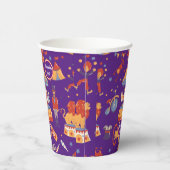 Blauw Carnaval Kinderen Verjaardagscircus Patroon Papieren Bekers (Rechts)