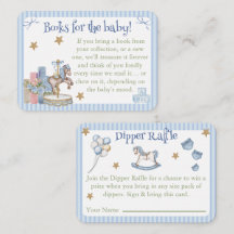 Blauw Carrousel Paard Boek Verzoek Luier Raffle 