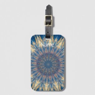 Blauw Chakra Kaleidoscoop Thunder_Cove Bagagelabel