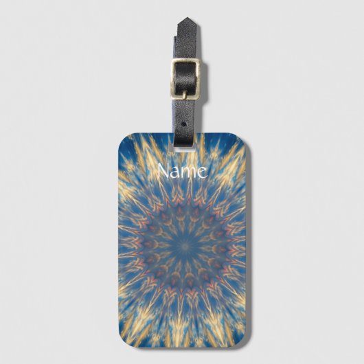 Blauw Chakra Kaleidoscoop Thunder_Cove Bagagelabel (Voorkant (verticaal))