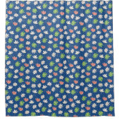 Blauw Charming Ditsy Floral Douchegordijn (Voorkant)