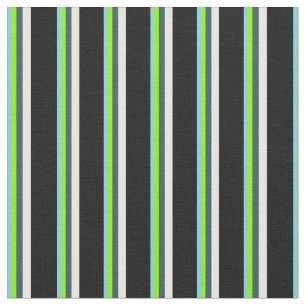 Blauw, Chartreuse, Slate Grey, Mint Cream & Black Stof