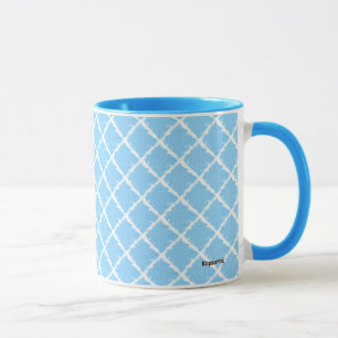 Blauw Check Patroon Mok