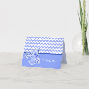 Blauw Chevron Bruiloftsontbijt Dankkaart Bedankkaart