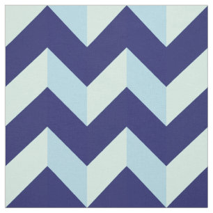 Blauw Chevron Motief Stof