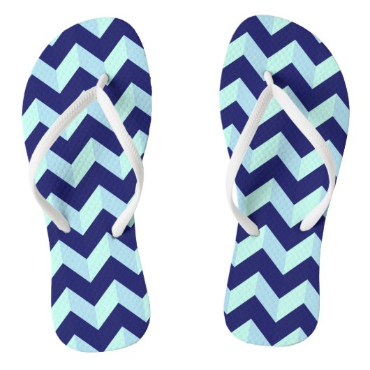 Blauw Chevron Motief Teenslippers (Voetbed)