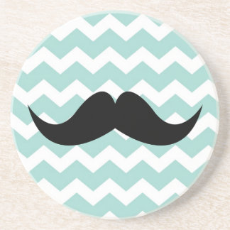 Blauw chevron patroon snor dorstig zandsteen onderzetter