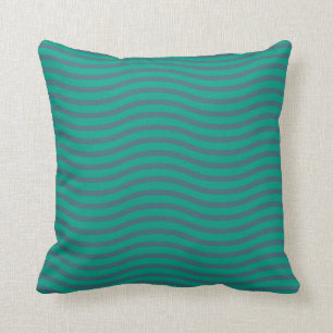 Blauw Chevron Wave Patroon Kussen