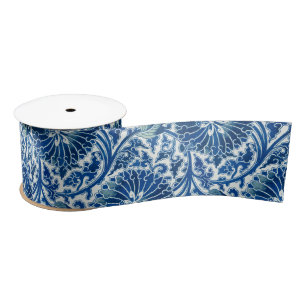 Blauw Chinees Floral Patroon Lint