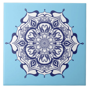 Blauw Chinees ontwerp.  Wat zie je Tegeltje
