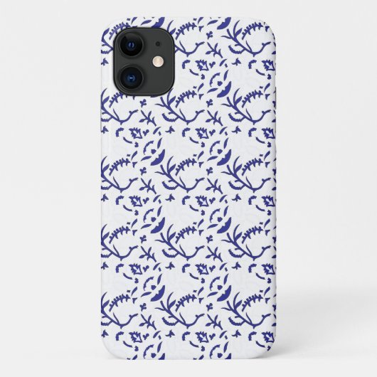 Blauw Chinoiserie Bloem Motief Hoesje (Achterkant)