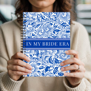 Blauw Chinoiserie Bruid Tijdperk Verlovings- Perso Notitieboek