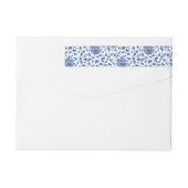 Blauw Chinoiserie Chic Elegant Lady Retouradres (Achterkant)