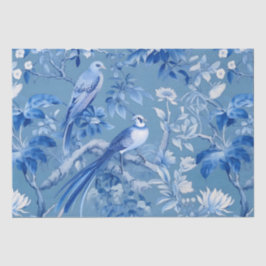 Blauw Chinoiserie Floral weefselpapier Tissuepapier