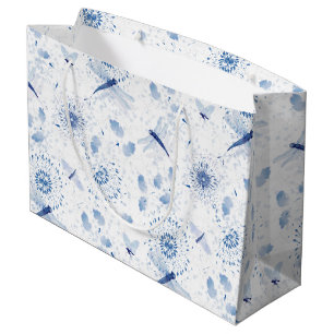 Blauw Chinoiserie Libelle Bloem Groot Cadeauzakje