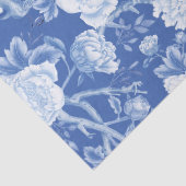 Blauw Chinoiserie Porselein Bloementuin Decoupage Tissuepapier (Detail)