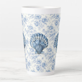 Blauw Chinoiserie Schelp Grote Keramische Latte Mo Mok
