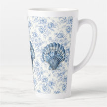 Blauw Chinoiserie Schelp Grote Keramische Latte Mo