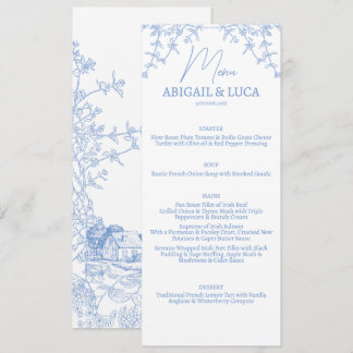 Blauw Chinoiserie Toile de Jouy Trouw  Menu