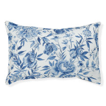 Blauw Chinoiserie Waterverf Bloem Botanisch