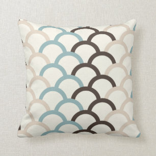 Blauw, chocolade, Cream Abstract Pillow Kussen