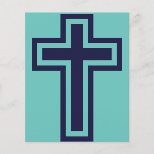 Blauw Christelijk kruis verschillende varianten (Voorkant)