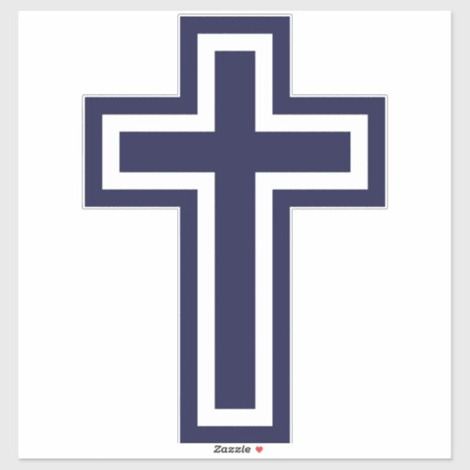 Blauw Christelijk kruis verschillende varianten Sticker (Vel)