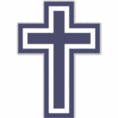 Blauw Christelijk kruis verschillende varianten Sticker (Voorkant)