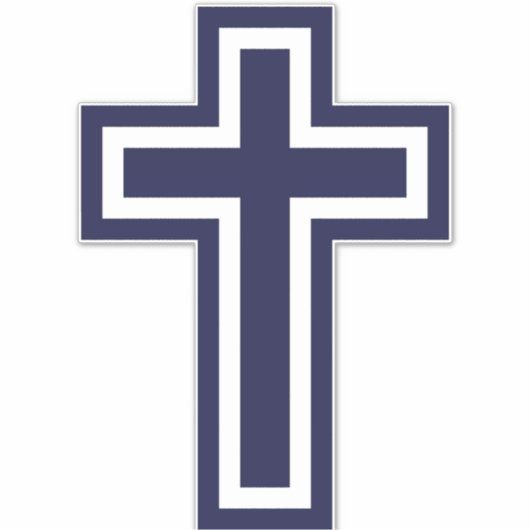 Blauw Christelijk kruis verschillende varianten Sticker (Voorkant)