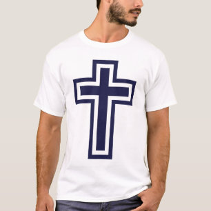 Blauw Christelijk kruis verschillende varianten T-shirt