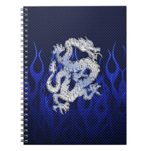 Blauw Chroom zoals Dragon Carbon Fiber Style Notitieboek