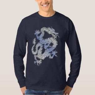 Blauw Chroom zoals Dragon Carbon Fiber Style T-shirt