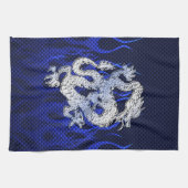 Blauw Chroom zoals Dragon Carbon Fiber Style Theedoek (Horizontaal)