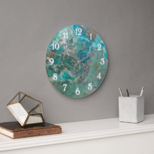 Blauw Chrysocolla Minerale Steen met Witte Aantall Grote Klok