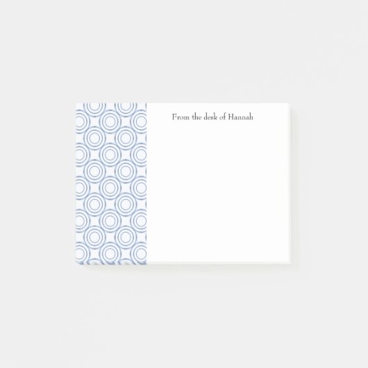 Blauw  cirkelpatroon Aangepaste notities Post-it® Notes (Voorkant)