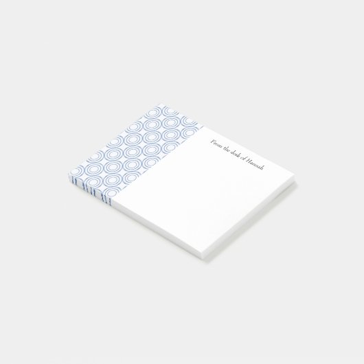 Blauw  cirkelpatroon Aangepaste notities Post-it® Notes (Schuin)