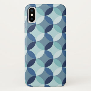 Blauw cirkelpatroon iPhone x hoesje
