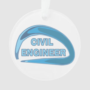 Blauw civiel ingenieur ornament