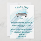 Blauw Classic Retro Auto  Aquarel Bedankkaart (Voorkant)