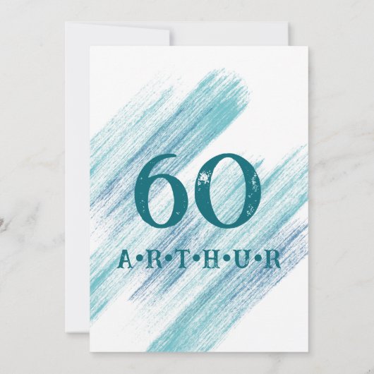 Blauw Classic Retro Auto  Aquarel Kaart (Achterkant)