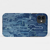 blauw computerpatroon van de elektronische schakel Case-Mate iPhone case (Achterkant (horizontaal))