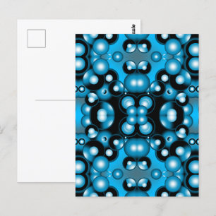 Blauw Concentrische Cirkel Orbitale Abstracte Kuns Briefkaart