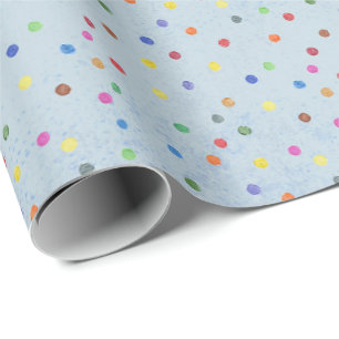 Blauw Confetti Feest Verjaardagsfeest Cadeaupapier