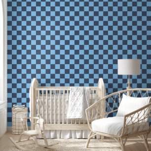 Blauw controlebord behang