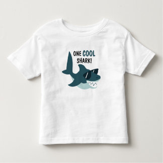 Blauw Cool Haai met Zonnebril Jongens Kids T-shirt