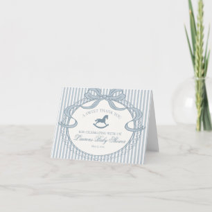 Blauw Coquette Boog Schommelpaard Baby Bedankt