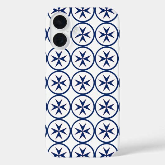 BLAUW CORSAIR STYLE octagon cross Case-Mate iPhone Case (Achterkant)